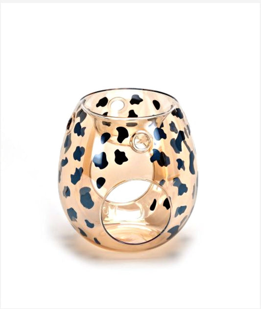 Cheetah Hand Blown Glass Wax Burner